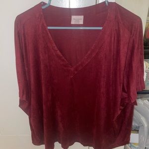 Red/Maroon Suede blouse!